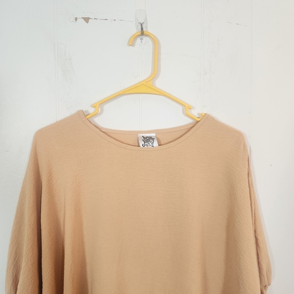 Ivy Jane Pale Yellow Dolman Sleeve Blouse Size XS Boho Peasant Lounge - Picture 7 of 14